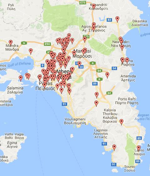 Χάρτης 1: Σύνολο Σημείων Παράδοσης Γράφημα 1 Πτώσης