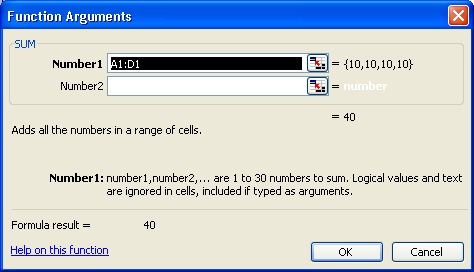 7. OK 8. Hapet korniza tjetër Function Arguments ku në mënyrë automatike është bërë mbledhja e numrave. Këtu shihet mbledhja e numrave Këtu shihet rezultati i fituar 9.