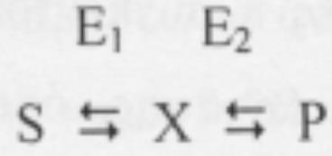 Ας θεωρήσουμε μια αντίδραση δύο σταδίων όπου το υπόστρωμα S μετατρέπεται σε προϊόν Ρ μέσω του ενδιάμεσου Χ: Η ροή που χαρακτηρίζει τη μετατροπή του S σε Ρ συμβολίζεται με.j.