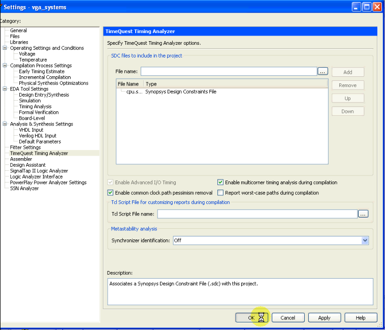 Εικόνα 19. Pin Planner Έπειτα πηγαίνουμε Assignments > Settings και στο Category επιλέγουμε Time Quest Timing Analyzer. Στο file name πατάμε στο εικονίδιο της περιήγησης.