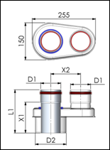 Názov produktu Obrázok Nákres Kód produktu Materiál Rozmery Redukcia PPs PPs D1 D2 L1 L2 X BKAS.AA.600 60 80 CKAT.AA.700 80 110 135 94 78 CKEF.AA.700 100 110 Ploché prekrytie ALU ALU D1 D2 L X BBBT.