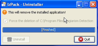 Απεγκατάσταση Η διαδικασία απεγκατάστασης είναι αρκετά απλή. Κάντε κλικ στο στη συντόμευση «uninstall» που βρίσκεται στο μενού «Έναρξη» των Windows. Ένας διάλογος θα εμφανιστεί (εικόνα 6). Εικόνα 6.