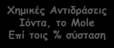 Χημικές Αντιδράσεις Ιόντα, το Mole