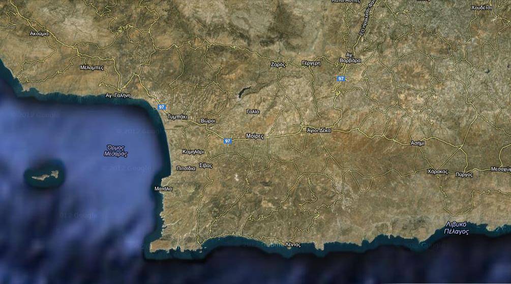 ΚΕΦΑΛΑΙΟ 3 ΥΠΑΡΧΟΥΣΕΣ ΜΕΛΕΤΕΣ ΣΥΚΡΙΤΙΚΗ ΑΝΑΛΥΣΗ στους Δήμους Τυμπακίου και Μοιρών του Ν. Ηρακλείου Κρήτης. Η ευρύτερη περιοχή απεικονίζεται στον χάρτη 3.5.