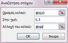 το πρόσθετο "Επίλυση": 45x + 56y + 12z =