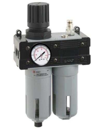 Grup preparare aer comprimat - Debit aer: 2500 l/min - Racord aer ½ - Grad filtrare: 5μm - Presiune lucru: 0-8 bar - Manometru 0-12 Bar ***Este
