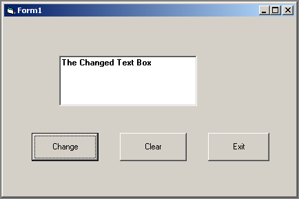 Ε π ί λ υ σ η: Option Explicit Private Sub Command1_Click() With Text1.Height = 1100.Width = 3000.Text = "The Changed Text Box".