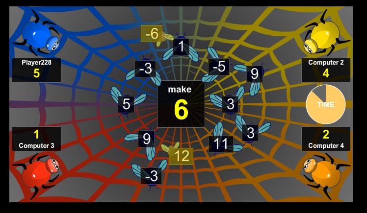 1.7. Ιστοσελίδα: http://www.mathplayground.com/asb_spidermatchintegers.html Στο παιχνίδι αυτό, το παιδί παίζει εναντίον άλλων παικτών ή του υπολογιστή.
