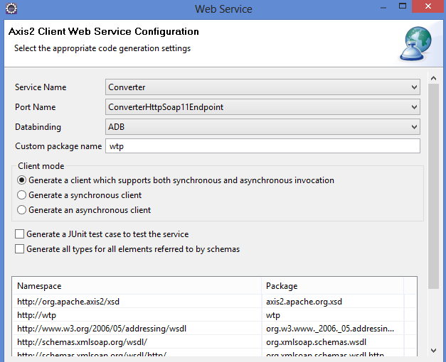 Eclipse > Creating a Bottom Up Web Service