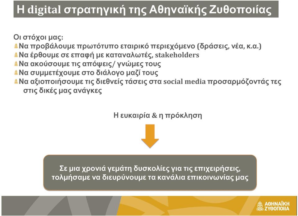 στο διάλογο µαζί τους Να αξιοποιήσουµε τις διεθνείς τάσεις στα social media προσαρµόζοντάς τες στις δικές µας