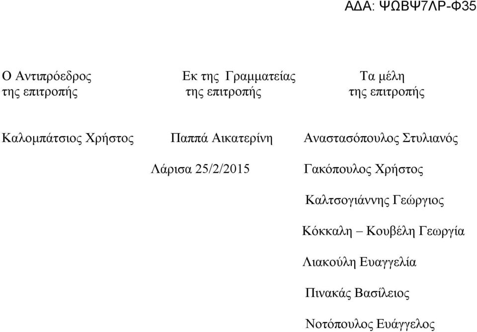 Στυλιανός Λάρισα 25/2/2015 Γακόπουλος Χρήστος Καλτσογιάννης Γεώργιος