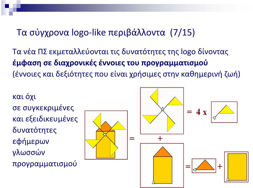 προγραμματισμού (έννοιες και δεξιότητες που είναι χρήσιμες στην καθημερινή