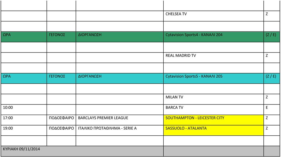 10:00 BARCA TV E 17:00 ΠΟΔΟΣΦΑΙΡΟ BARCLAYS PREMIER LEAGUE SOUTHAMPTON - LEICESTER