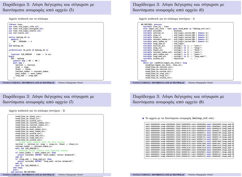 all; entity hwloop_tb is generic ( DW : INTEGER := 8 end hwloop_tb; architecture tb_arch of hwloop_tb is constant CLK_PERIOD : time := 10 ns; UUT : hwloop generic map ( DW => DW ) port map ( initial