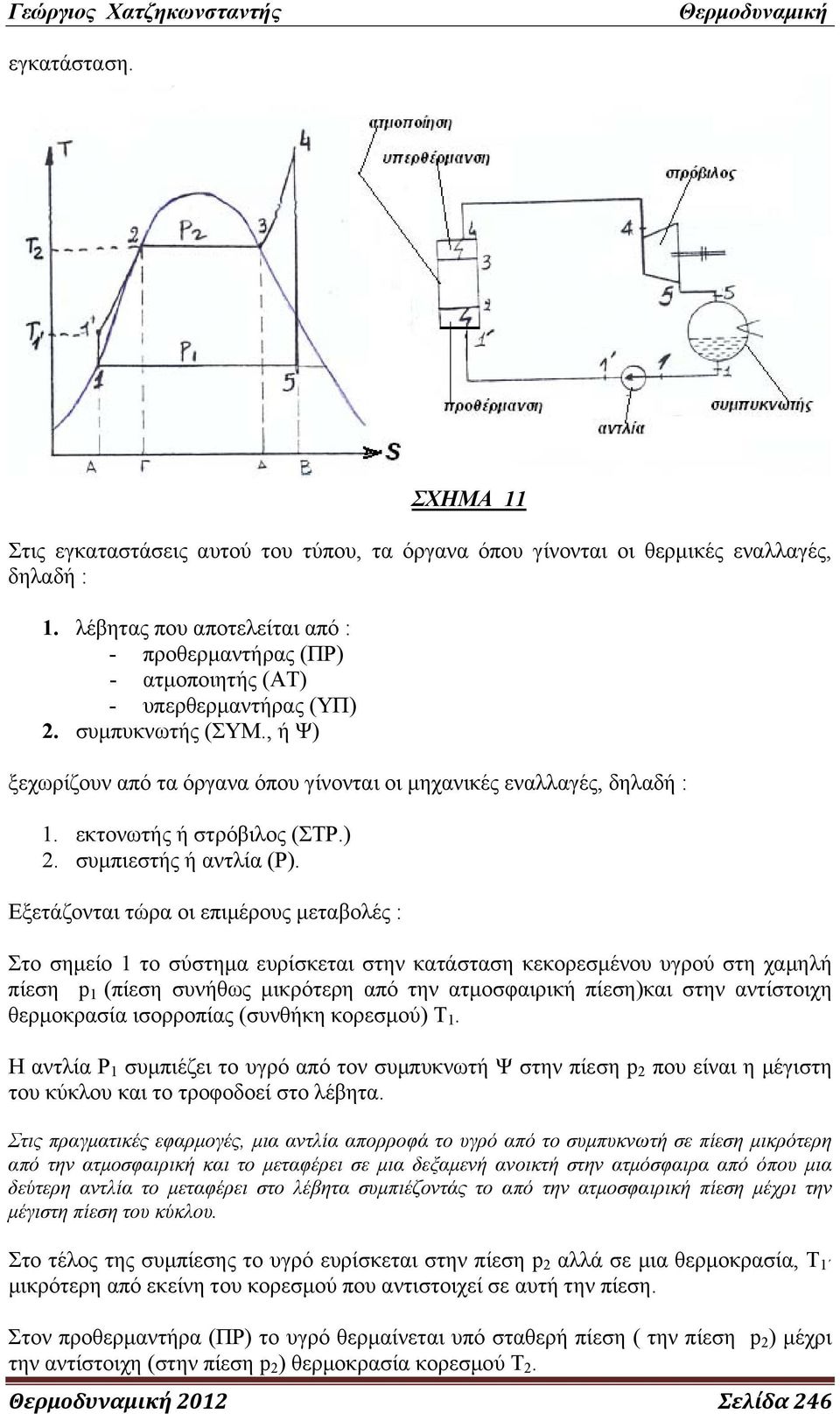 εκτονωτής ή στρόβιλος (ΣΤΡ.) 2. συμπιεστής ή αντλία (Ρ).