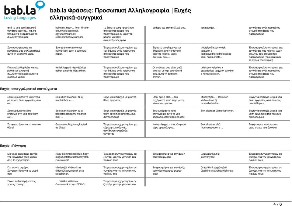τον θάνατο ενός προσώπου Σου προσφέρουμε τα βαθύτατα μας συλλυπητήριά αυτή τη σκοτεινή μέρα. Szeretném részvétemet nyilvánítani ezen a szomorú napon.