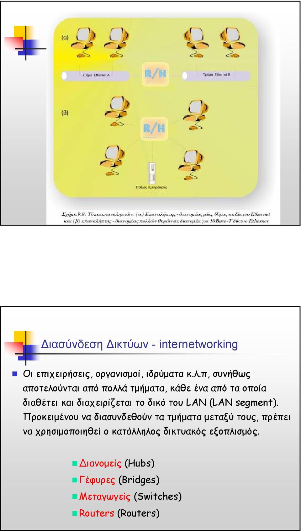 π, συνήθως αποτελούνται από πολλά τµήµατα, κάθε ένα από τα οποία διαθέτει και διαχειρίζεται το δικό