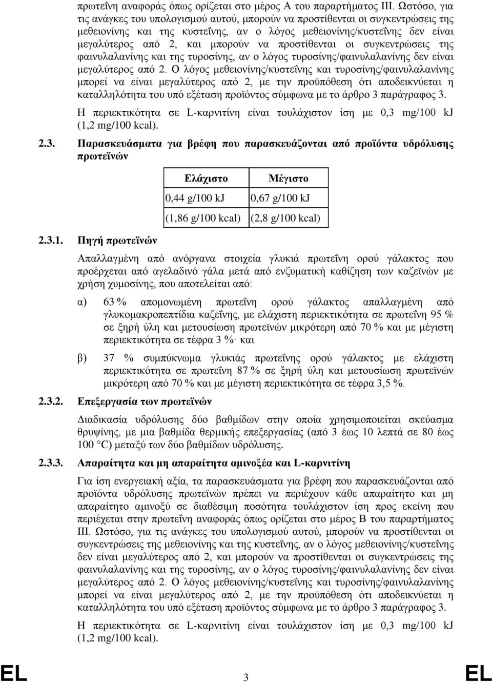 προστίθενται οι συγκεντρώσεις της φαινυλαλανίνης και της τυροσίνης, αν ο λόγος τυροσίνης/φαινυλαλανίνης δεν είναι μεγαλύτερος από 2.