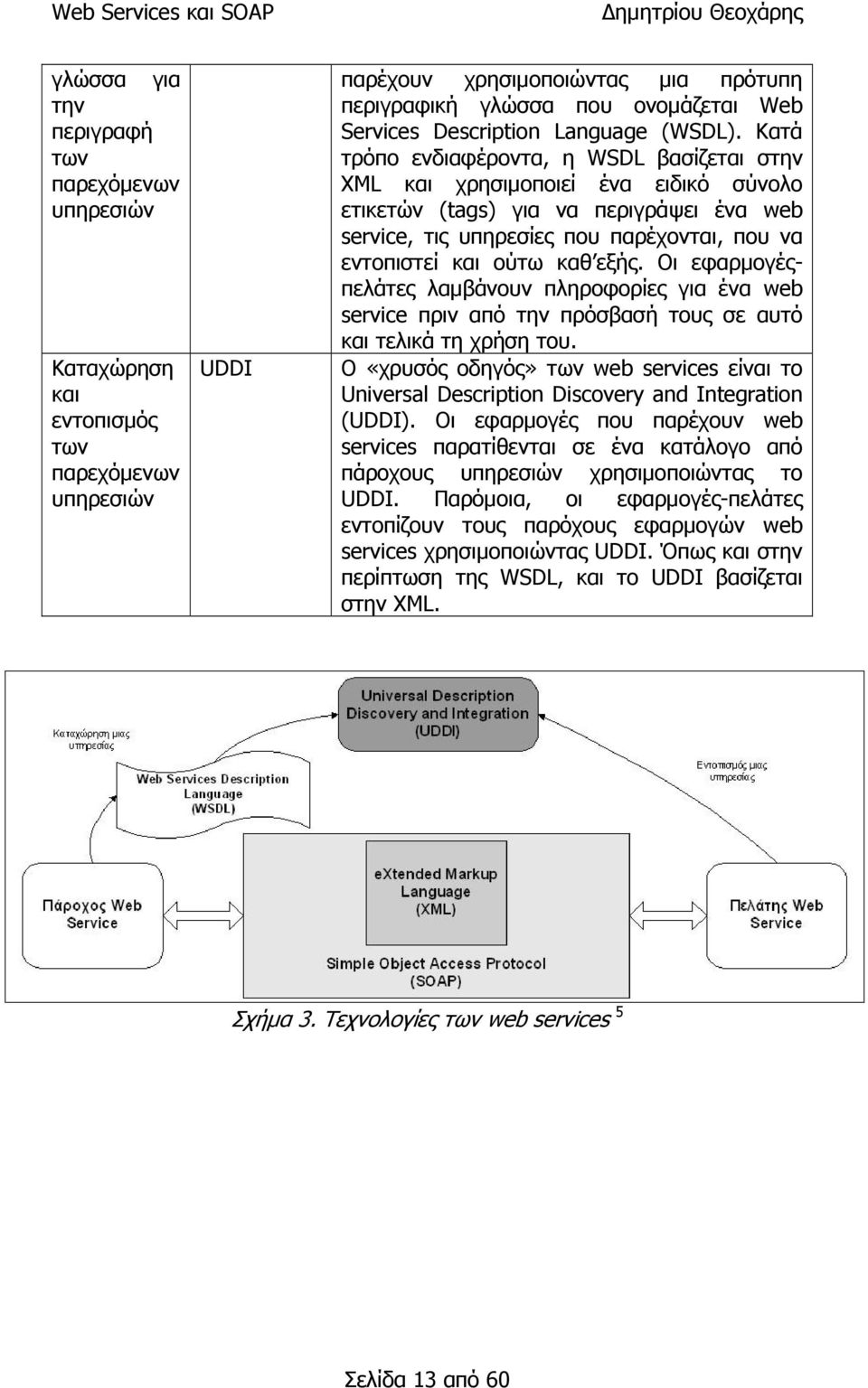 Κατά τρόπο ενδιαφέροντα, η WSDL βασίζεται στην XML και χρησιμοποιεί ένα ειδικό σύνολο ετικετών (tags) για να περιγράψει ένα web service, τις υπηρεσίες που παρέχονται, που να εντοπιστεί και ούτω καθ