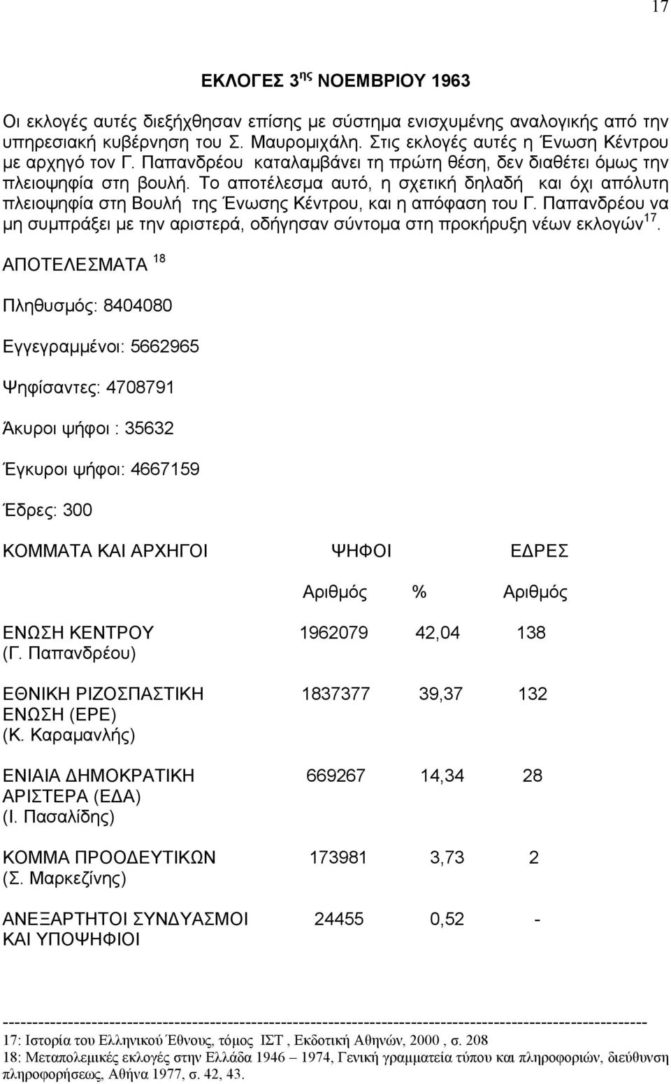 Το αποτέλεσμα αυτό, η σχετική δηλαδή και όχι απόλυτη πλειοψηφία στη Βουλή της Ένωσης Κέντρου, και η απόφαση του Γ.