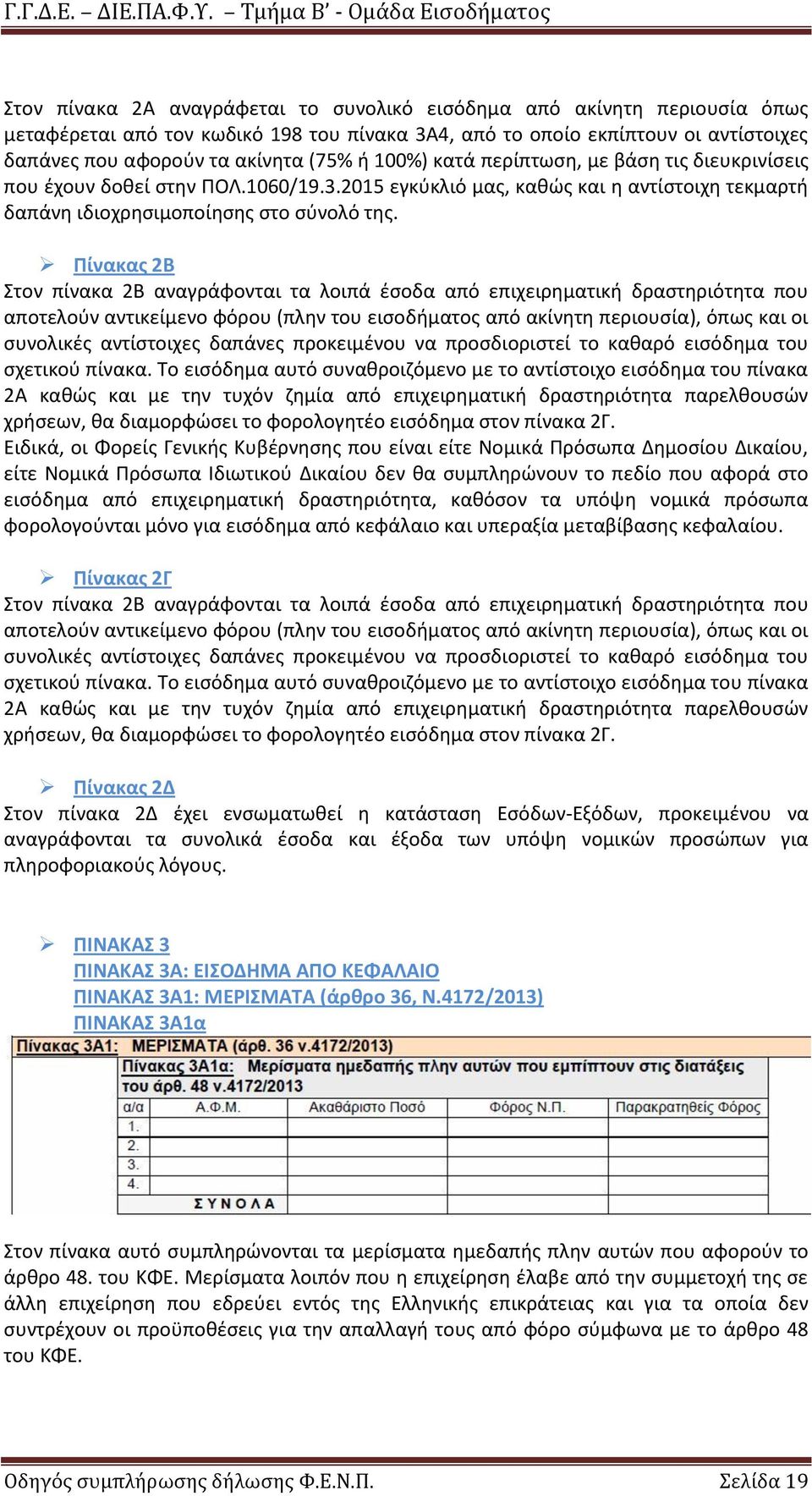 Πίνακασ 2Β Στον πίνακα 2Β αναγράφονται τα λοιπά ζςοδα από επιχειρθματικι δραςτθριότθτα που αποτελοφν αντικείμενο φόρου (πλθν του ειςοδιματοσ από ακίνθτθ περιουςία), όπωσ και οι ςυνολικζσ αντίςτοιχεσ