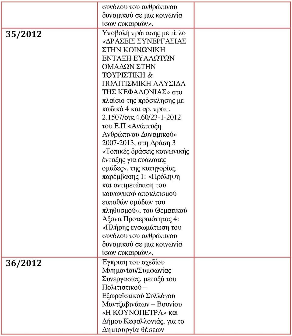 2.1507/οικ.4.60/23-1-2012 του Ε.