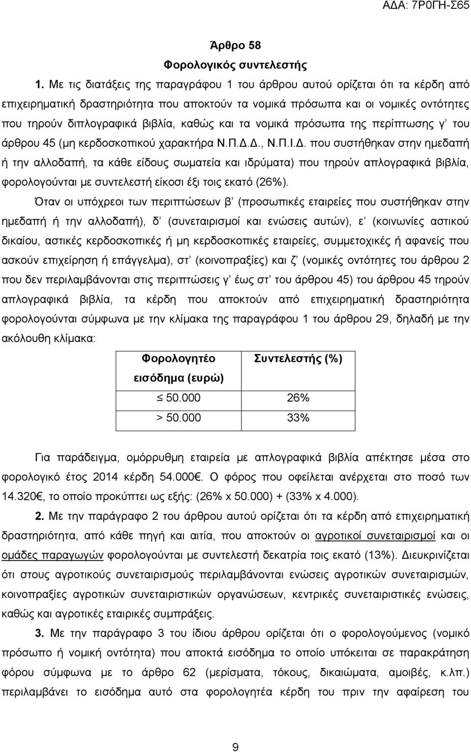 θαη ηα λνκηθά πξφζσπα ηεο πεξίπησζεο γ ηνπ άξζξνπ 45 (κε θεξδνζθνπηθνχ ραξαθηήξα Ν.Π.Γ.