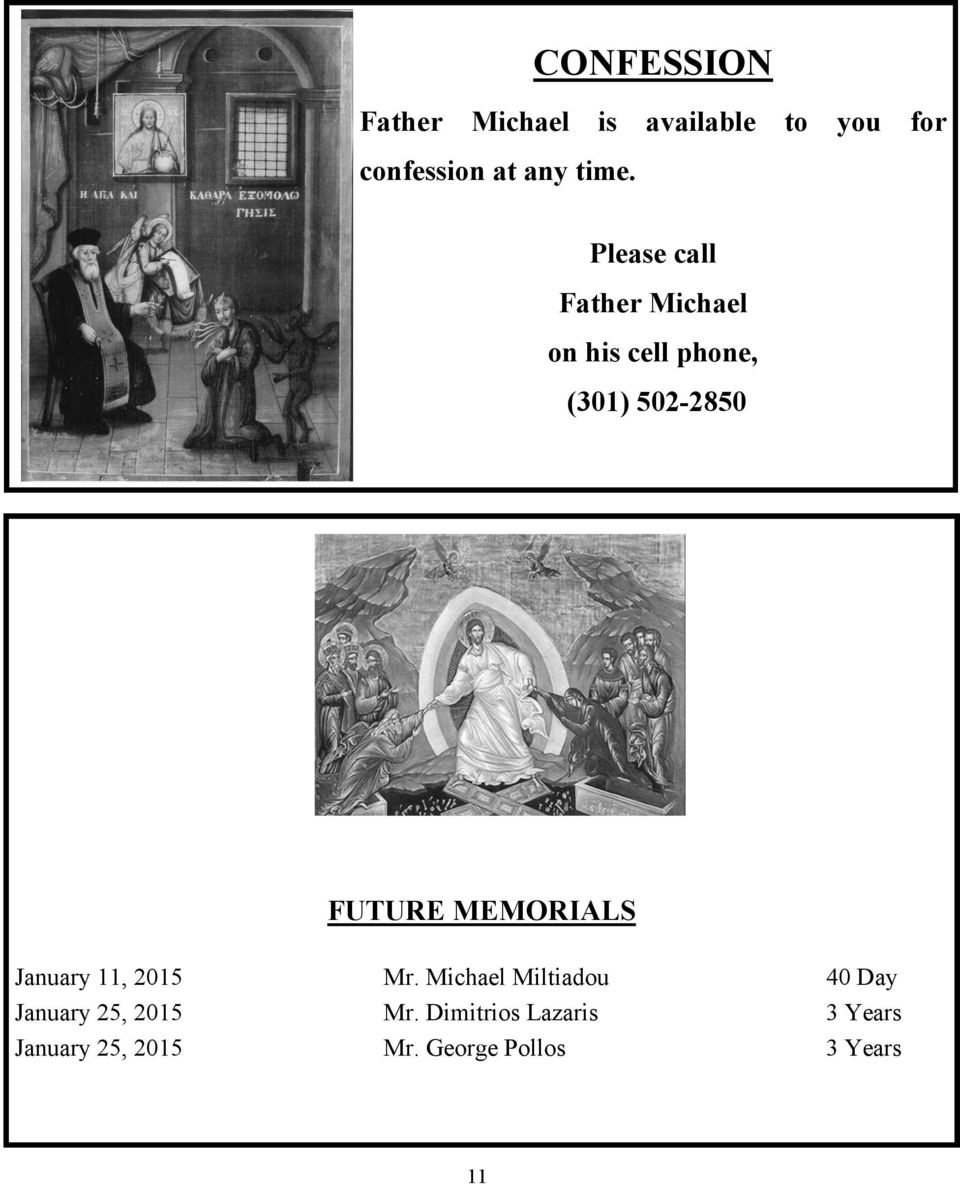 MEMORIALS January 11, 2015 Mr.