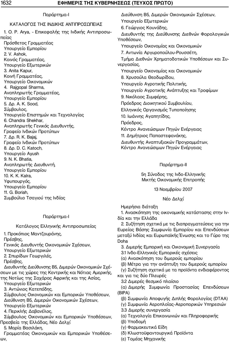 Chandra Shekhar, Αναπληρωτής Γενικός Διευθυντής, Γραφείο Ινδικών Προτύπων 7. Δρ. R. Κ. Bajaj, Γραφείο Ινδικών Προτύπων 8. Δρ. D. C. Katoch, Υπουργείο Ayush 9. N. K. Bhatia, Αναπληρωτής Διευθυντή, Υπουργείο Εμπορίου 10.