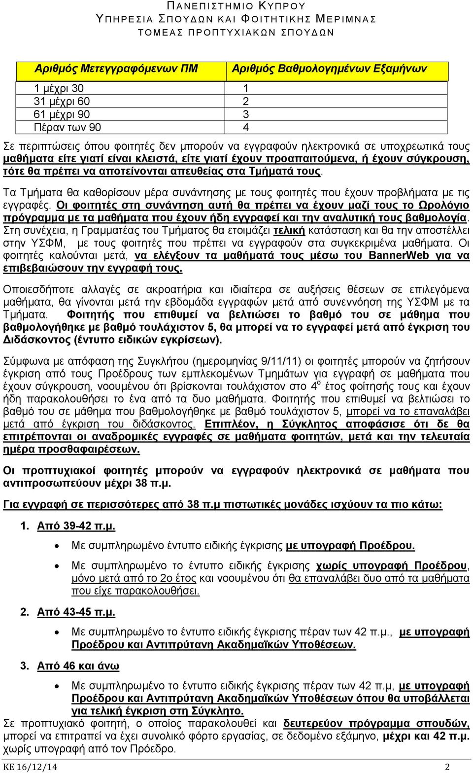 Τα Τμήματα θα καθορίσουν μέρα συνάντησης με τους φοιτητές που έχουν προβλήματα με τις εγγραφές.