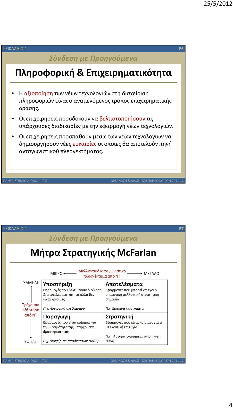 Οι επιχειρήσεις προσδοκούν να βελτιστοποιήσουντις υπάρχουσες διαδικασίες με την εφαρμογή νέων τεχνολογιών.