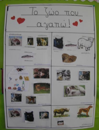 Δημιουργία αφίσας για ποικίλα θέματα Το ζώο που αγαπώ Το