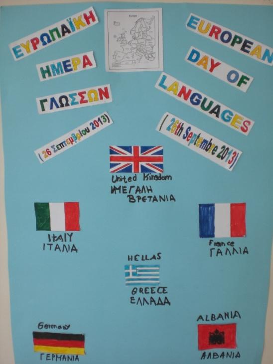 ΟΙ ΔΡΑΣΕΙΣ Α) Προκαταρκτικές Την Ευρωπαϊκή ημέρα Γλωσσών (στις 26 Σεπτεμβρίου) διοργανώθηκε στην αίθουσα εκδηλώσεων του σχολείου μας διάλεξη για όλες τις τάξειςπου, αφενός μεν εστίασε στην γλωσσική