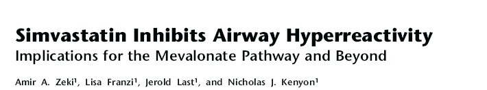 Θεραπεία Στατίνες Simvastatin vs. placebo (16 pts/4 weeks)- ελάττωση στο εκπνεόμενο NO Menzies D et al. J Allergy Clin Immunol 2007 Atorvastatin vs.