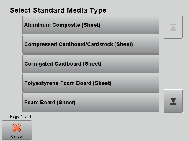 4. Πατήστε Create Media Type (Δημιουργία τύπου μέσου εκτύπωσης). 5. Όπως αναφέρεται στις παρακάτω οθόνες, ο νέος τύπος μέσου εκτύπωσης πρέπει να δημιουργηθεί από ένα τυπικό τύπο.