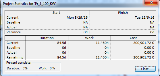 1 ο ΕΡΓΟ Pr_1_100_KW : ΦΩΤΟΒΟΛΤΑΪΚΟ ΠΑΡΚΟ 100 KW (Before_Partitioning) Από την εξισορρόπηση κάποιες μη κρίσιμες δραστηριότητες μετακινήθηκαν σε μεταγενέστερες ημερομηνίες.