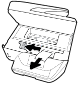 α. Εάν υπάρχει μπλοκαρισμένο χαρτί, μετακινήστε το φορέα στη δεξιά πλευρά του εκτυπωτή, πιάστε το μπλοκαρισμένο χαρτί και με τα δύο χέρια και τραβήξτε το προς το μέρος σας.