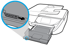 4. Σύρετε τους οδηγούς πλάτους χαρτιού στο δίσκο έως ότου ακουμπήσουν στις άκρες της στοίβας χαρτιού και έπειτα κλείστε το δίσκο. 5.