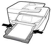 Τοποθετήστε τη στοίβα χαρτιού στο δίσκο χαρτιού με την κοντή άκρη προς τα εμπρός και την πλευρά εκτύπωσης προς τα κάτω.