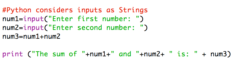 input Αριθμοί και Strings Στιγμιότυπο εκτέλεσης: Η Python