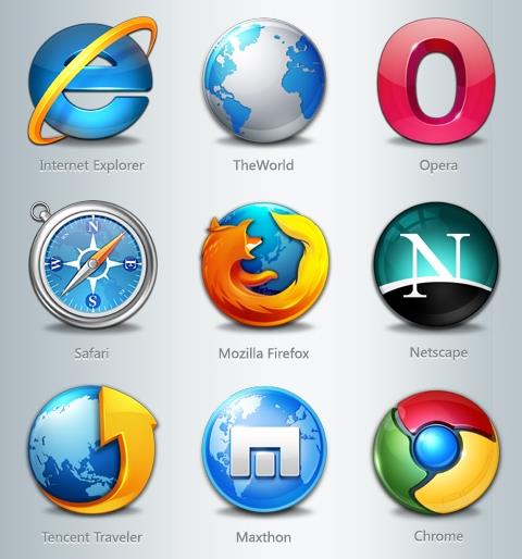 Οι περισσότερο χρησιμοποιούμενοι browsers είναι οι: Windows Internet