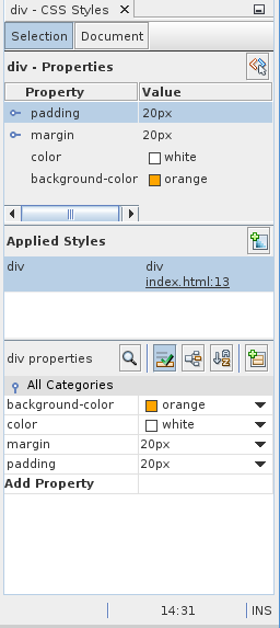 Τροποποίηση Εμφάνισης Σελίδας HTML Με Τη Γλώσσα CSS Στο παράθυρο ''Browser DOM'' πατήστε πάνω στο ''div''.