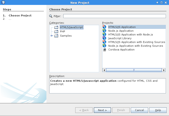 Δημιουργία Netbeans HTML5 Project 1. Επιλέξτε File > New Project 2.