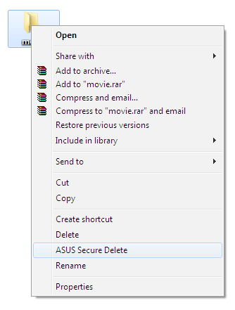 Για να χρησιμοποιήσετε το ASUS Secure Delete: 1.