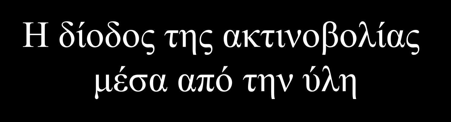 Η δίοδος της ακτινοβολίας μέσα από την ύλη Ηλεκτρομαγνητική