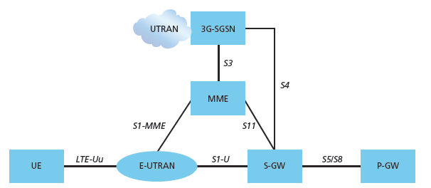 χρήστης επιτρέπει ένα local breakout του Διαδικτύου στο δίκτυο αυτό. Η διεπαφή μεταξύ των πυλών εξυπηρέτησης και PDN είναι γνωστή ως S5/S8.