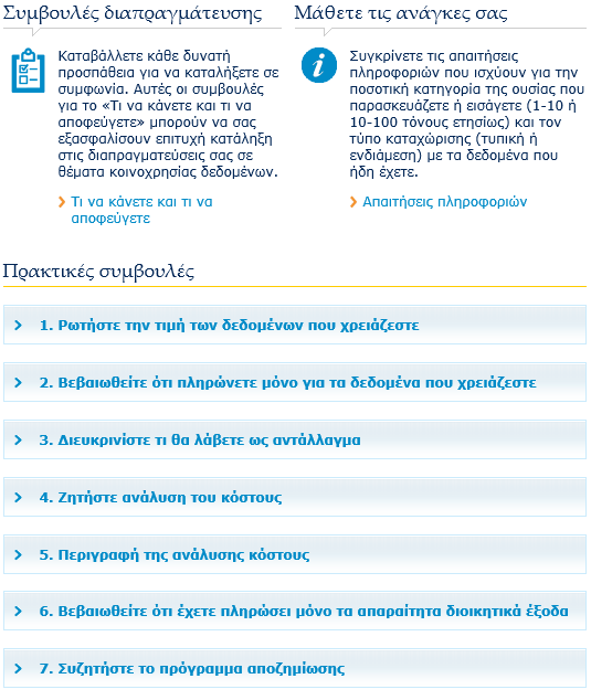 Συγκρίνετε τις απαιτήσεις πληροφοριών (information requirements) που ισχύουν για την ποσοτική κατηγορία (tonnage band) της ουσίας σας Συμβουλές διαπραγμάτευσης Τυπικά στοιχεία κόστους σε