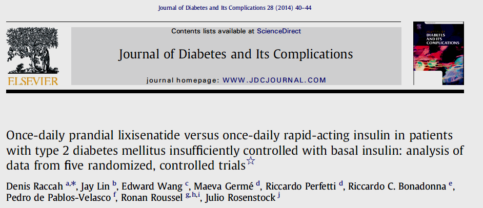 Conclusions: τόσο ο συνδυασμός basal + LIXI και Basal + RAI βελτίωσαν το γλυκαιμικό έλεγχο σε αρρύθμιστους διαβητικούς υπό βασική ινσουλίνη.