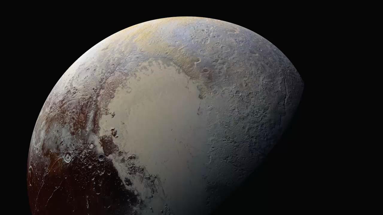Εικόνες με την υψηλότερη ευκρίνεια (80m/pixel) λίγα λεπτά πριν το κοντινότερο σημείο στον Πλούτωνα (λήψη δεδομένων 4/12/2016) Το New Horizons έφτασε στον Πλούτωνα το 2015 μετά από