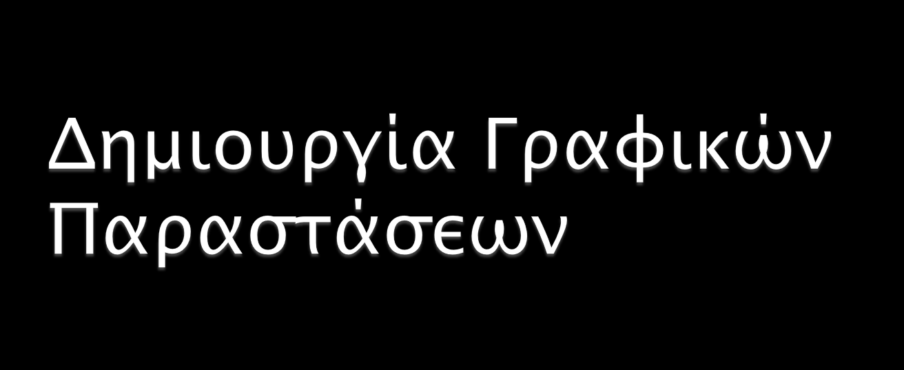 Ribbon Insert -> Chart Εισαγωγή Πίνακα (Table) Εφφέ Κίνησης των γραφικών παραστάσεων Effect Options.